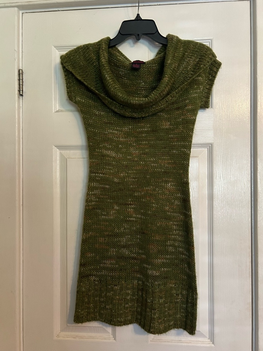 Mascara Olive Green Cowl Neck Short-Sleeve Knit Tunic